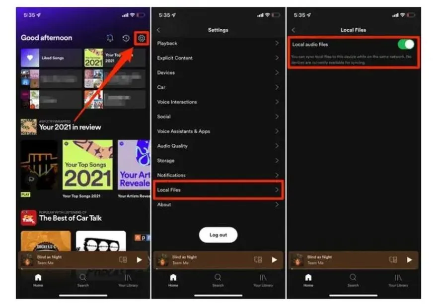 Lokalne pliki audio na Spotify